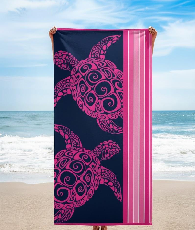 beach towel, 100% cotton ,fuchsia , size 86*160 – Italian Corner