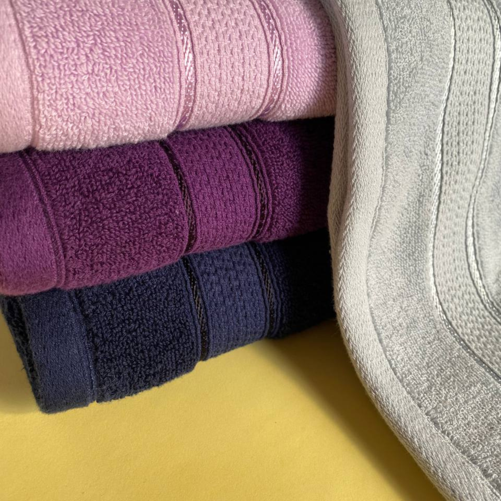 Face Towel ,50*100 ,100% Cotton ,Double Satin Dobby Border