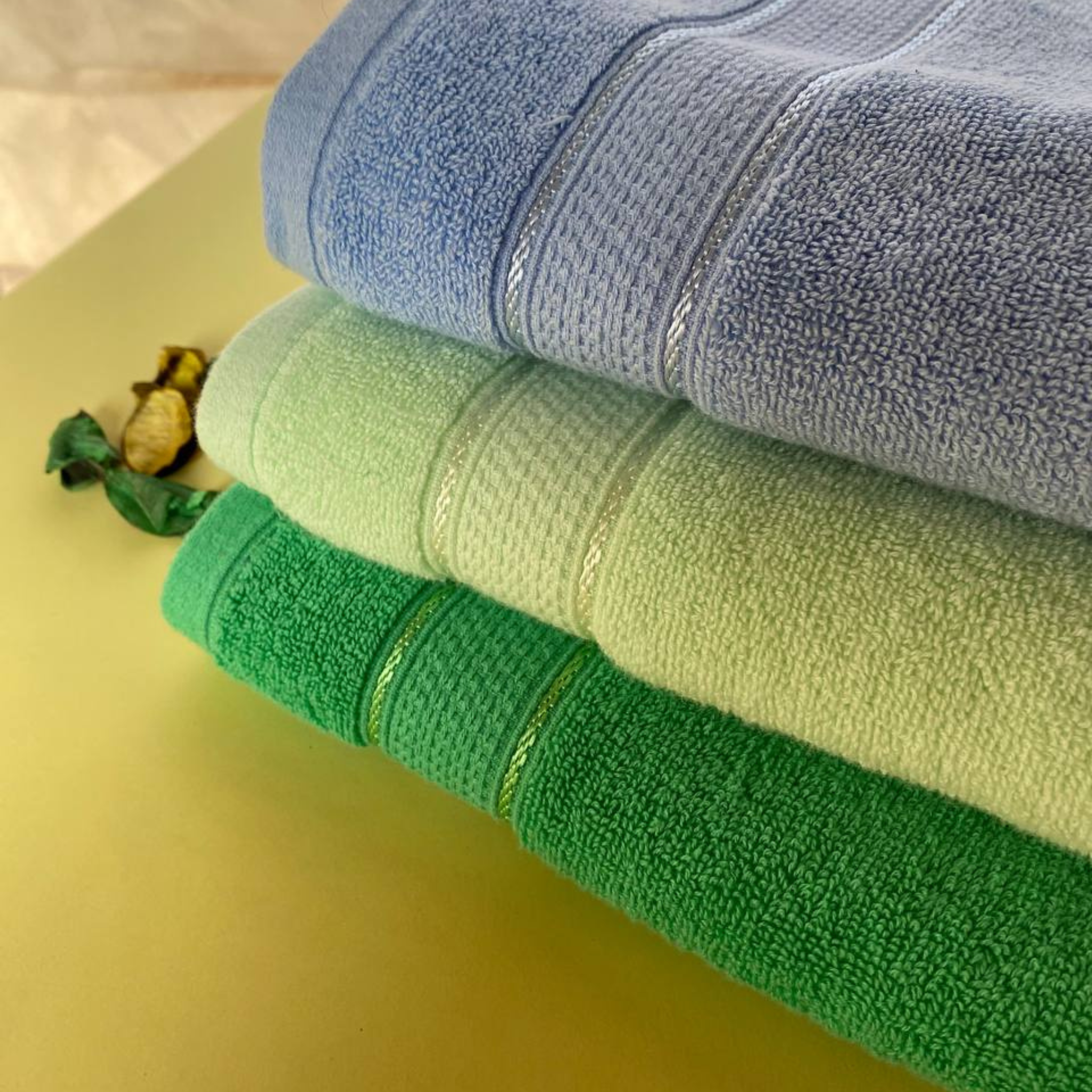 Face Towel ,50*100 ,100% Cotton ,Double Satin Dobby Border