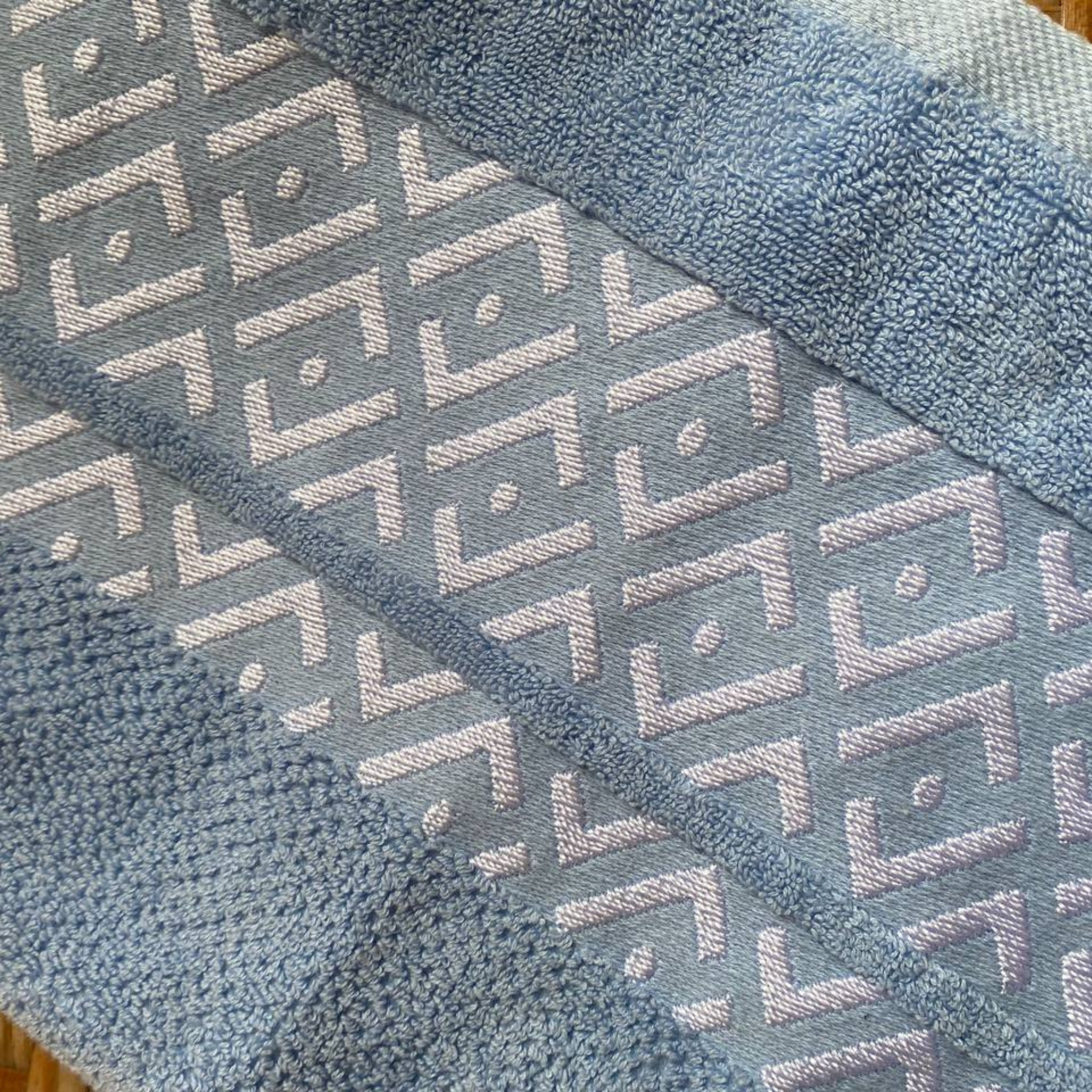 Face Towel , 50*100 ,  100% Cotton,The Geometric Diamond Border