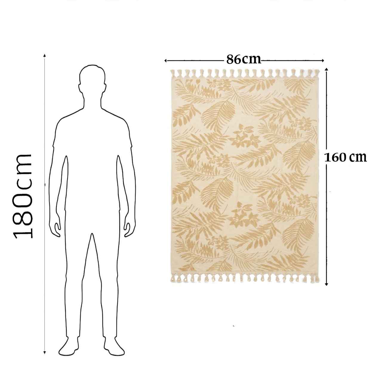 Beach Towel, 100% Cotton, Size 86*160 cm, Bold, Vibrant & Premium