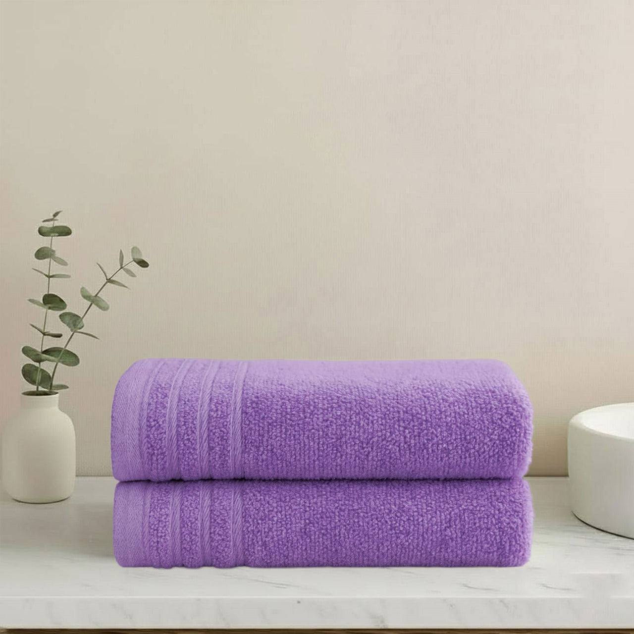 Face Towel ,Plain ,50*100 ,100% Cotton  (Chenille Border)