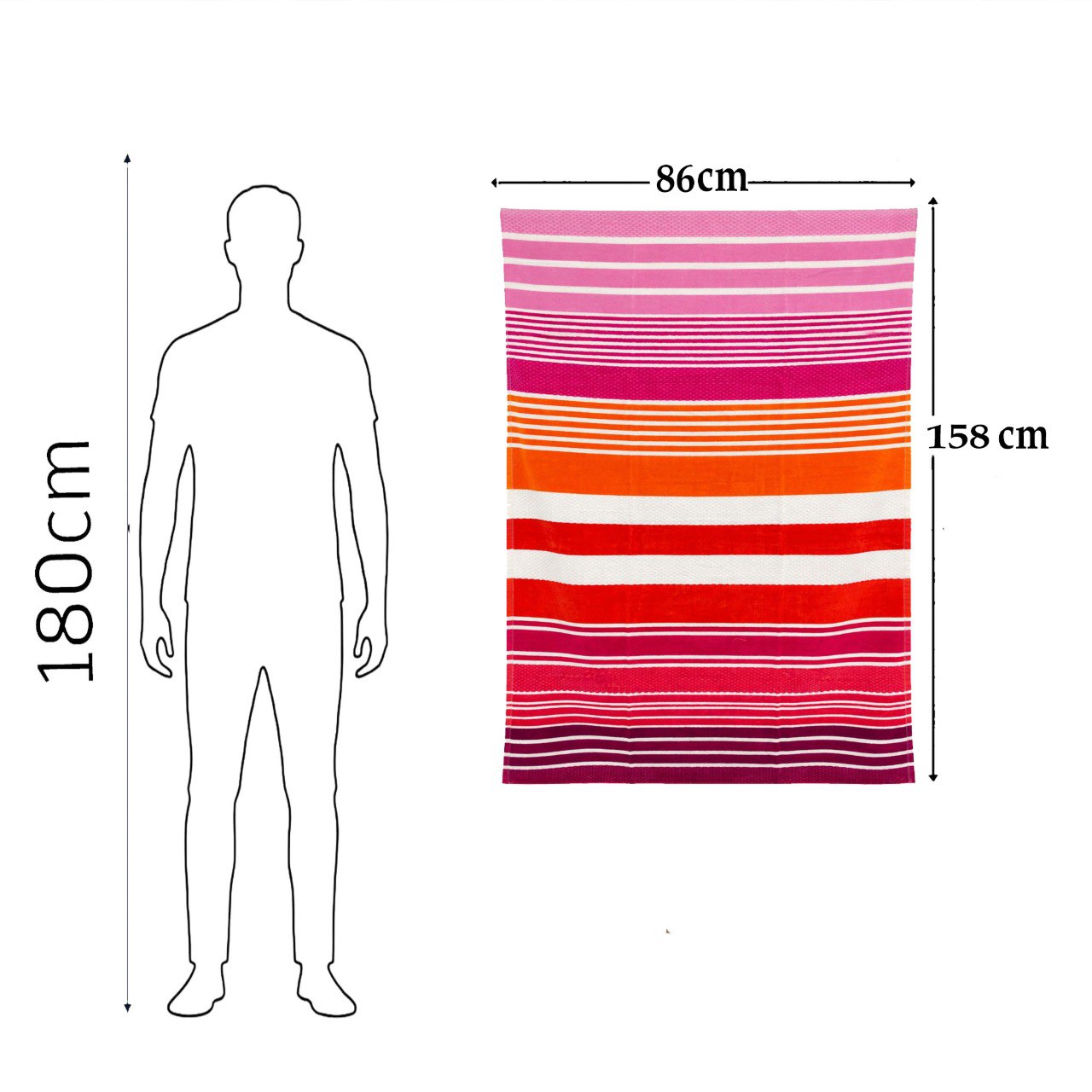 Beach Towel, 100% Cotton ,size 86*158 cm ,Colorful Summer Stripe Design