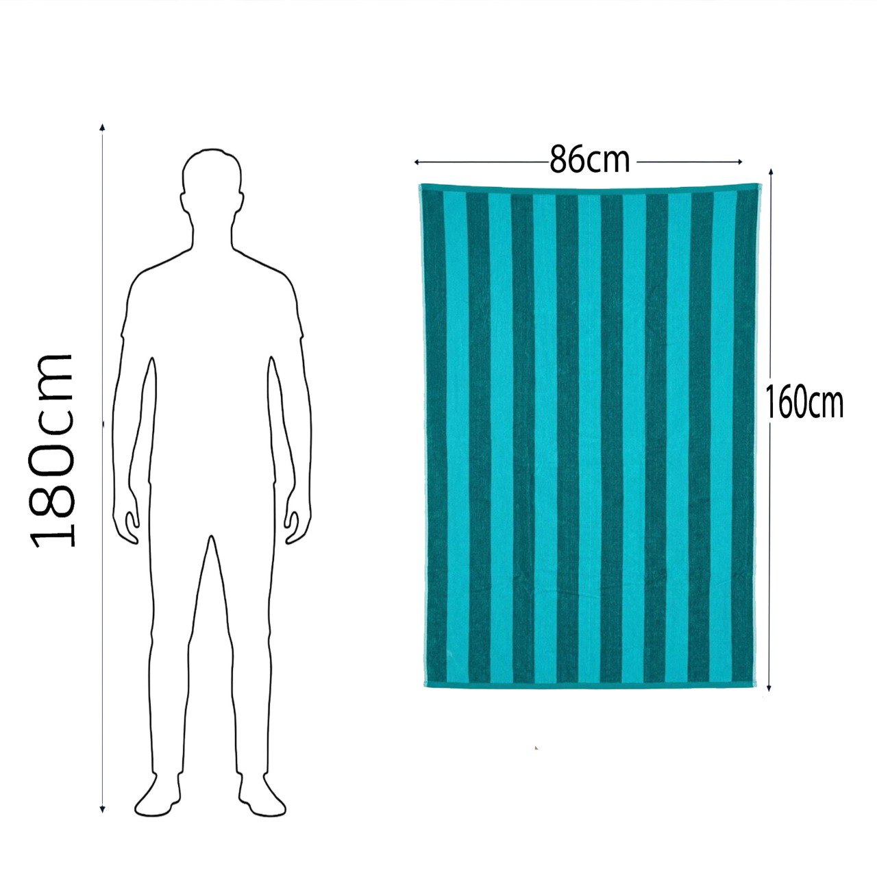 Beach Towel, 100% Cotton ,size 86*160 cm ,Classic Stripe Design