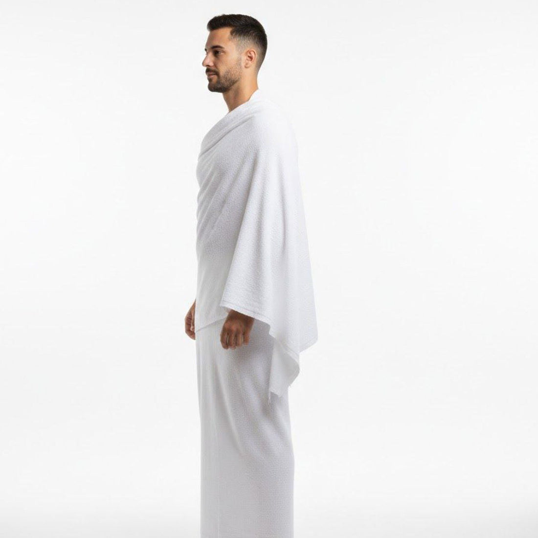 Ihram Set for Hajj & Umrah ,premium 100% Cotton,– 100×220 cm , Adjustable Belt, Snap Buttons & Inner Pocket, for larger body types.