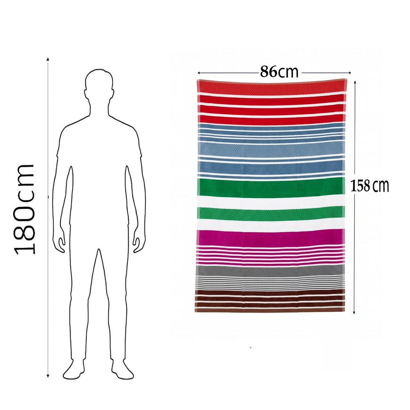 Beach Towel, 100% Cotton ,size 86*158 cm ,Colorful Summer Stripe Design