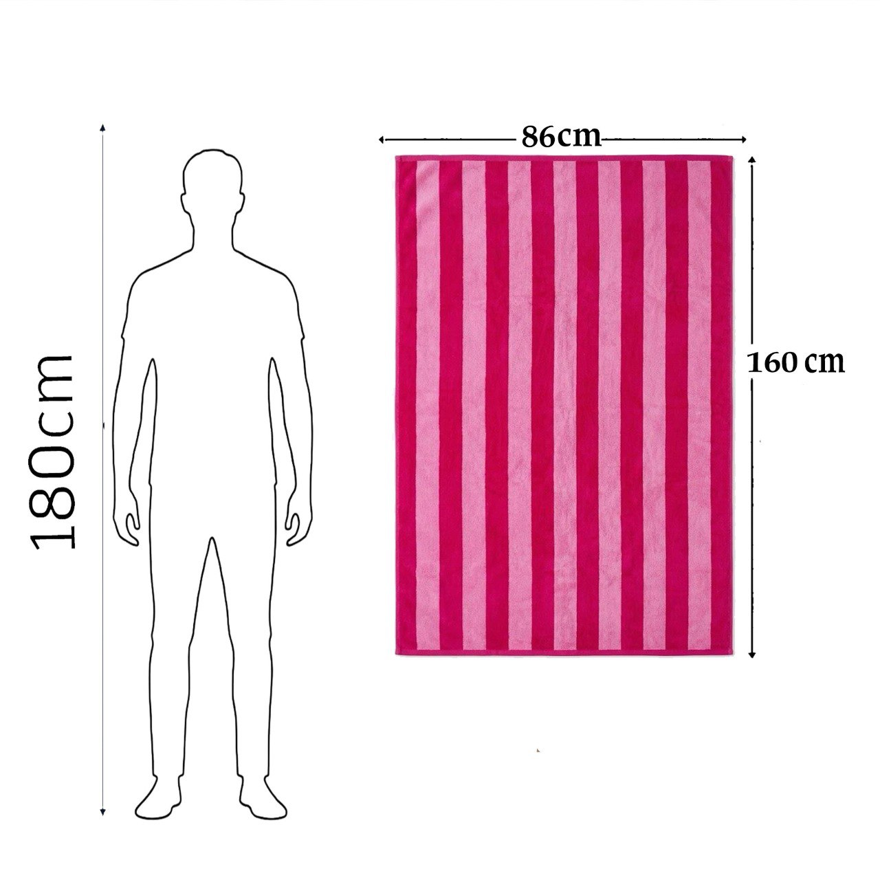 Beach Towel, 100% Cotton ,size 86*160 cm ,Classic Stripe Design