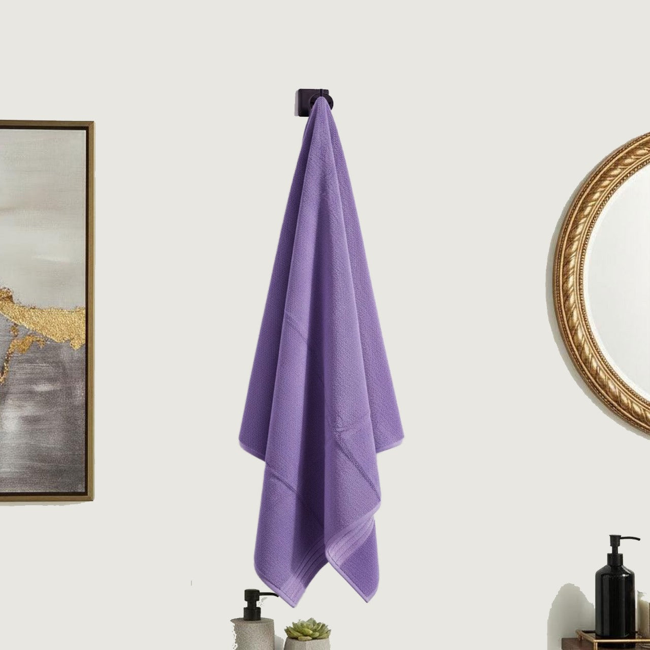 Face Towel ,Plain ,50*100 ,100% Cotton  (Chenille Border)
