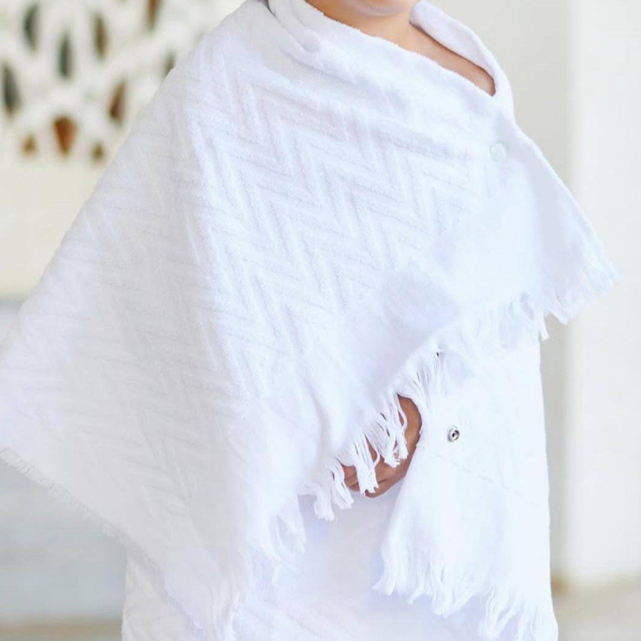 Ihram Set for Hajj & Umrah ,premium 100% Cotton, –  Scotch,  Adjustable Belt, Snap Buttons & Inner Pocket, for children