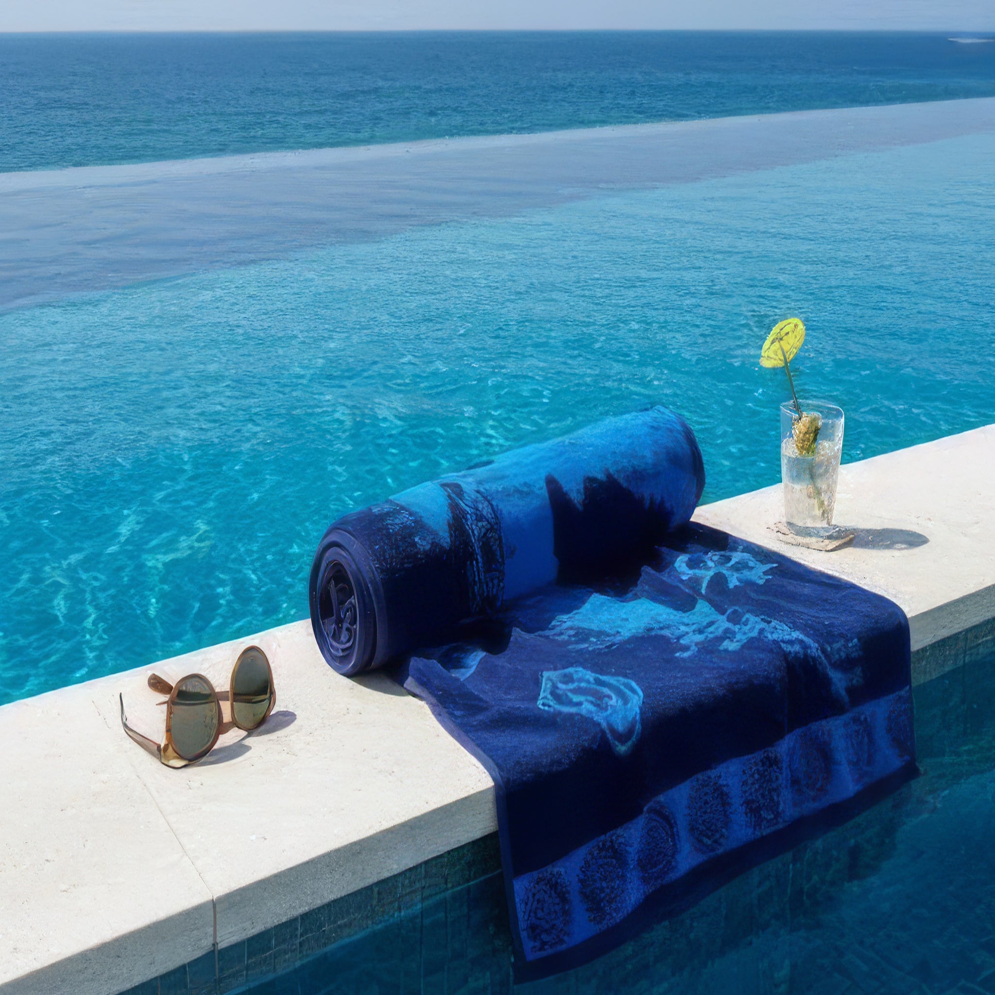 Beach Towel, 100% Cotton, 86x160 cm, Croatia Dolphin & Coastal Map Design