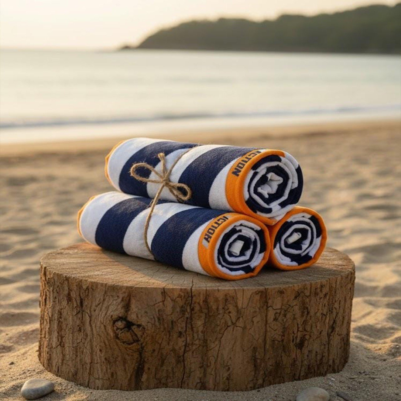 Beach Towel, 100% Cotton, Size 90*180 cm, Action Sport Diagonal Stripe Design