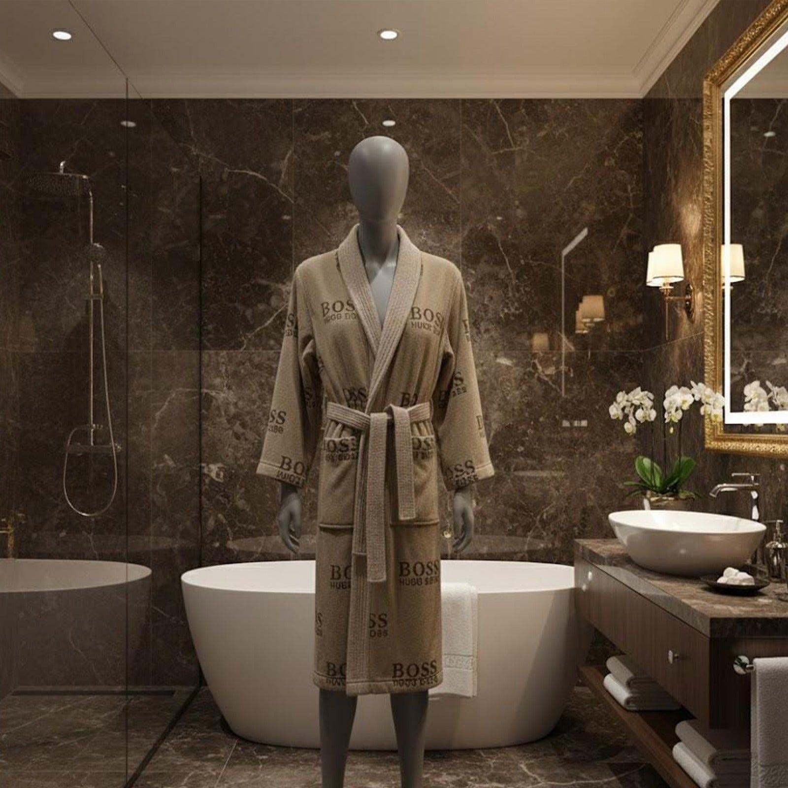 Hooded Bathrobe – Boss  Style Design,XLtoXXL