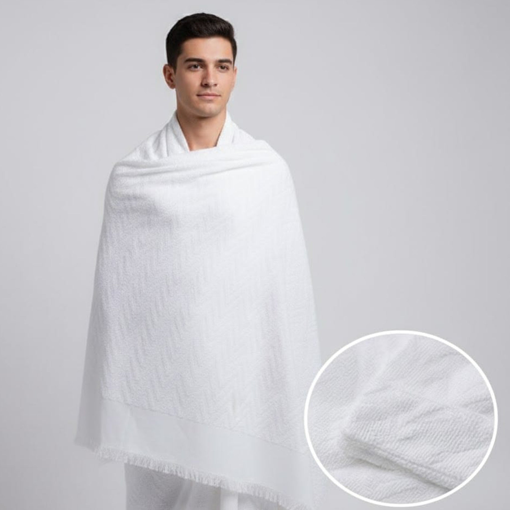 Ihram Set for Hajj & Umrah ,premium 100% Cotton, – Scotch,  Adjustable Belt, Snap Buttons & Inner Pocket ,Suitable for those whose size is confusing