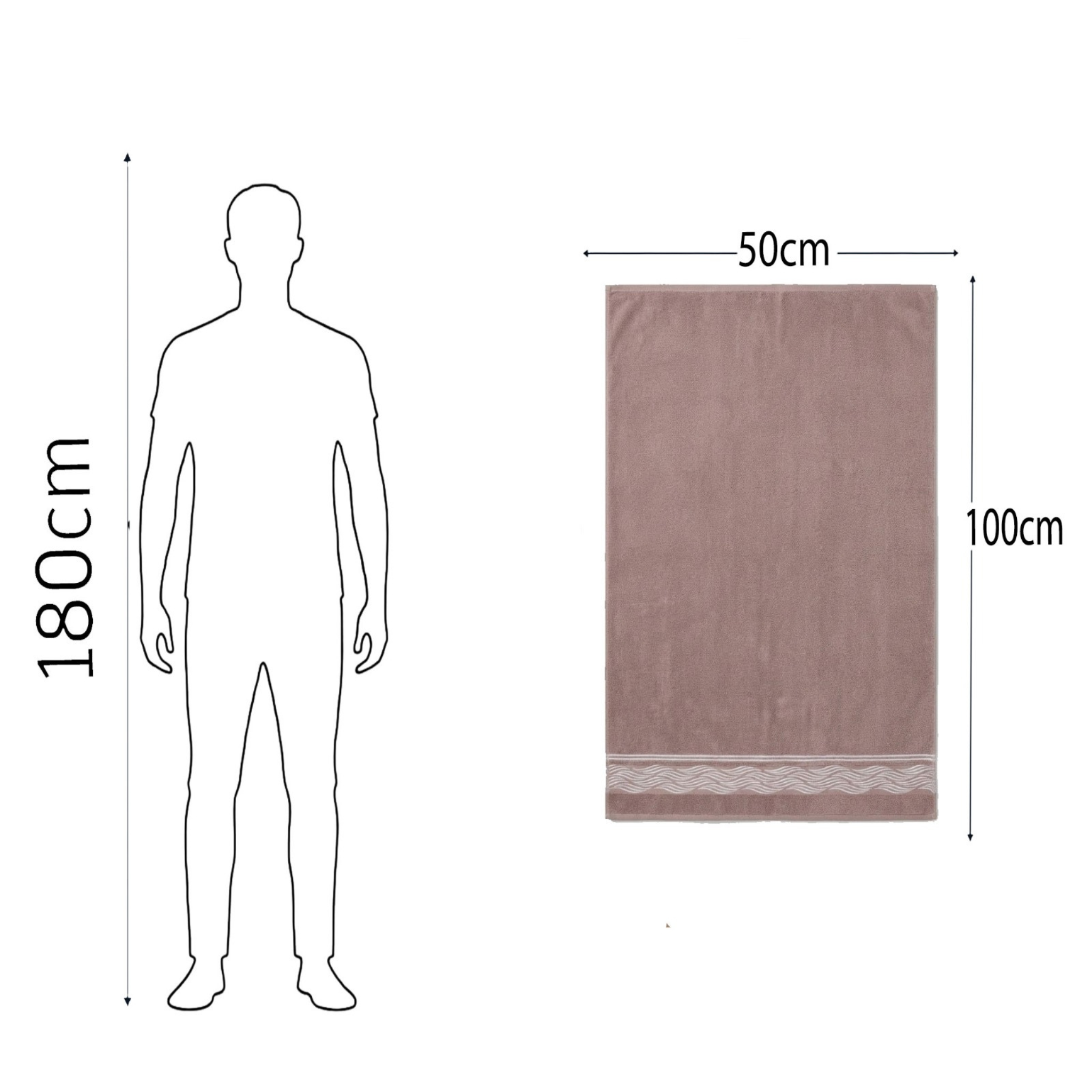 Face Towel ,50*100 ,100% Cotton ,The Twin-Band Border