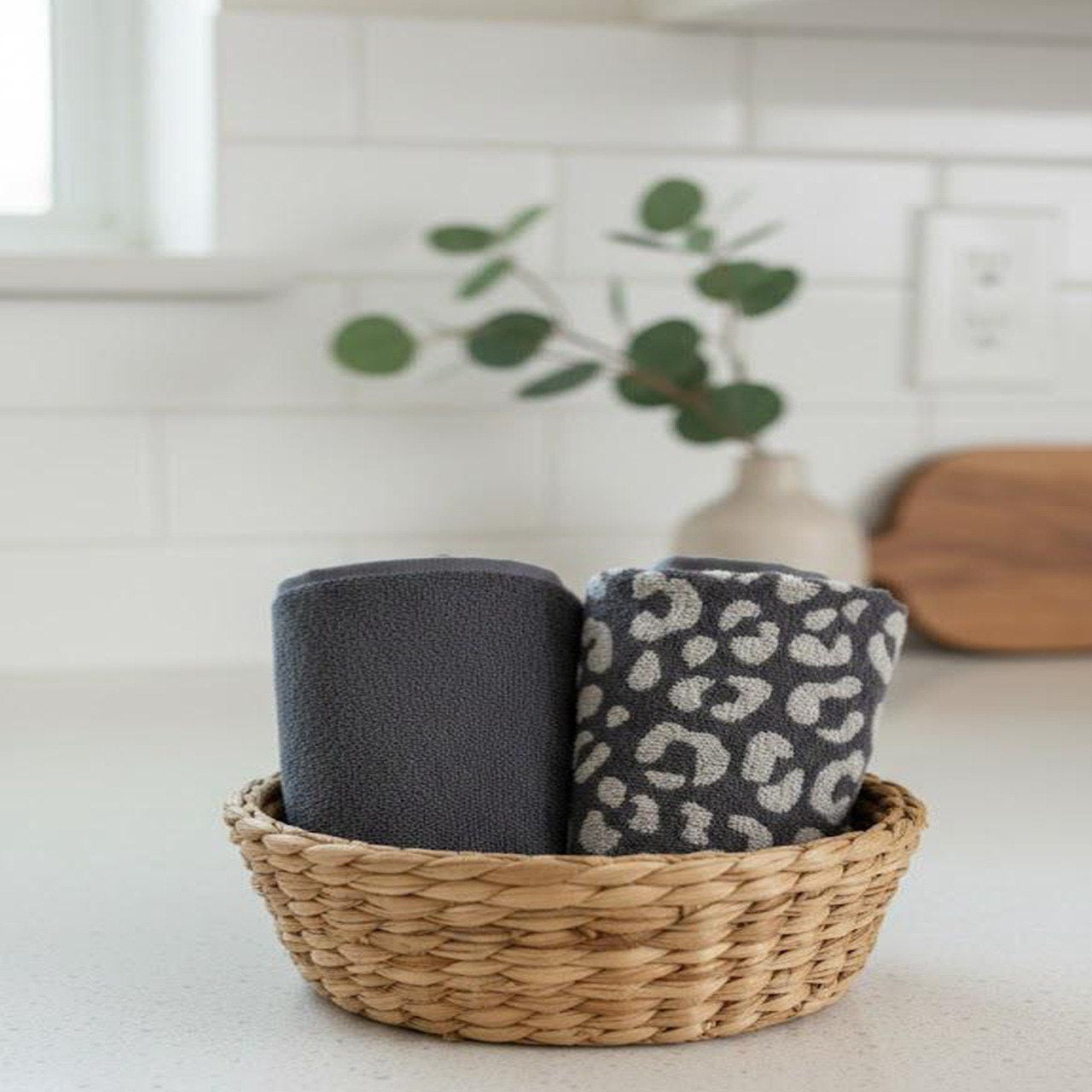 Kitchen Towel,terry ,50×50 cm ,100% Cotton , plain , leopard print
