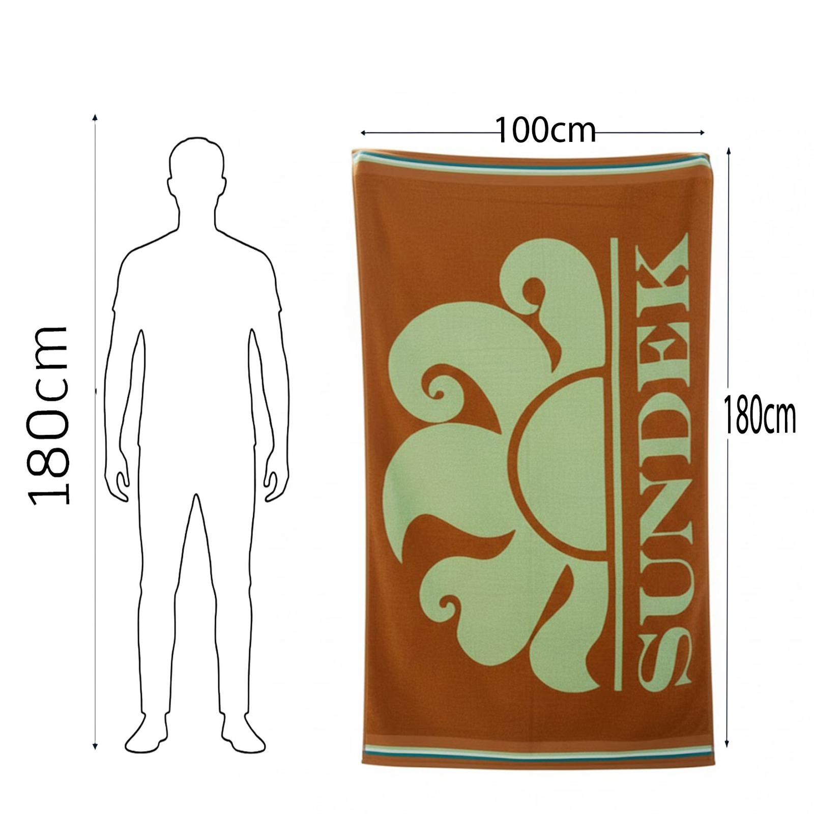 Beach Towel, 100% cotton ,Light Brown, size 100*180