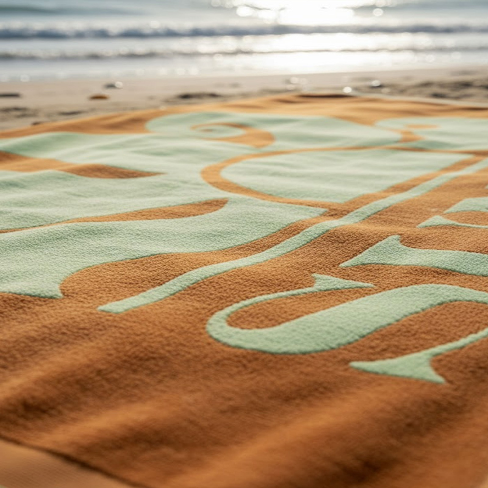 Beach Towel, 100% cotton ,Light Brown, size 100*180