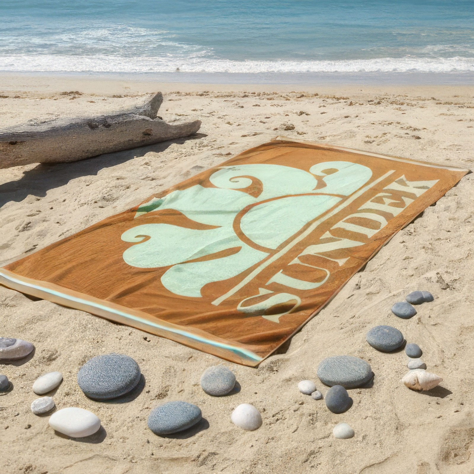 Beach Towel, 100% cotton ,Light Brown, size 100*180