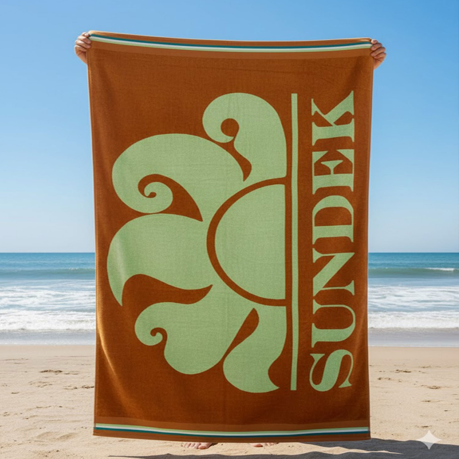 Beach Towel, 100% cotton ,Light Brown, size 100*180