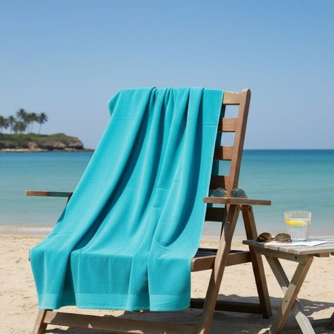 Beach Towel, 100% cotton ,Turqoise  , size 160*86