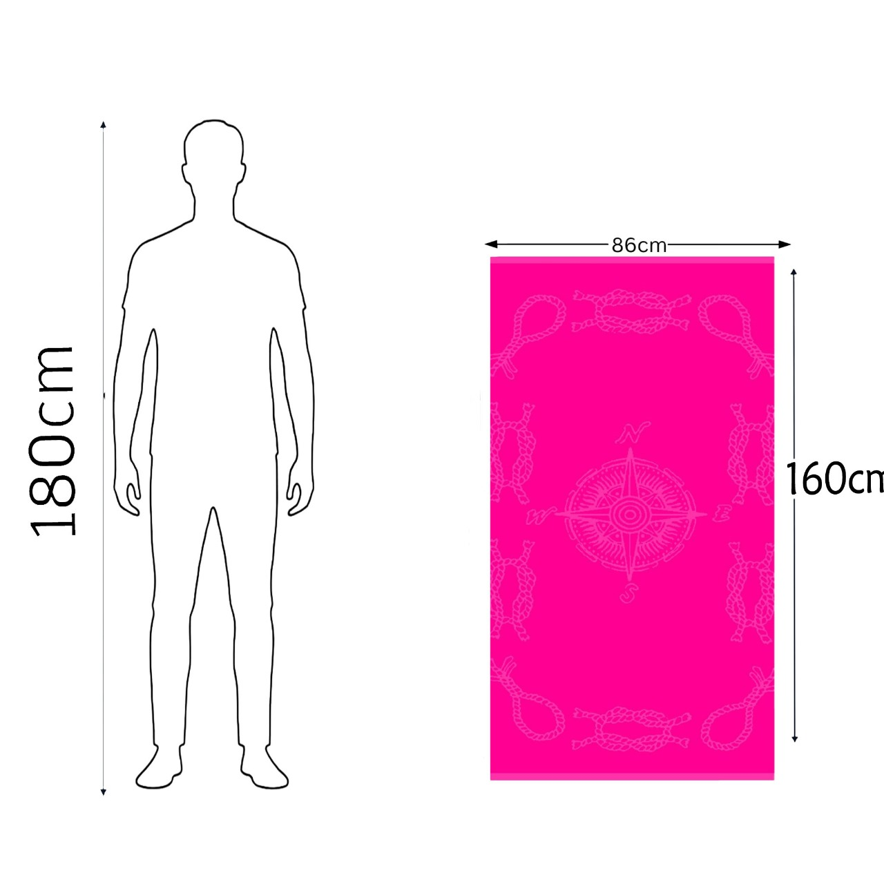 beach towel, 100% cotton ,pink, size 86*160