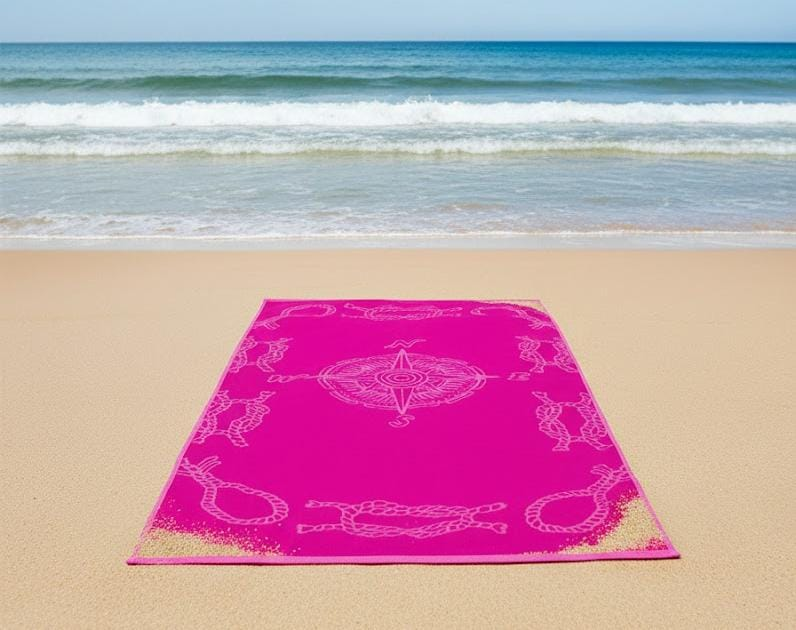 beach towel, 100% cotton ,pink, size 86*160