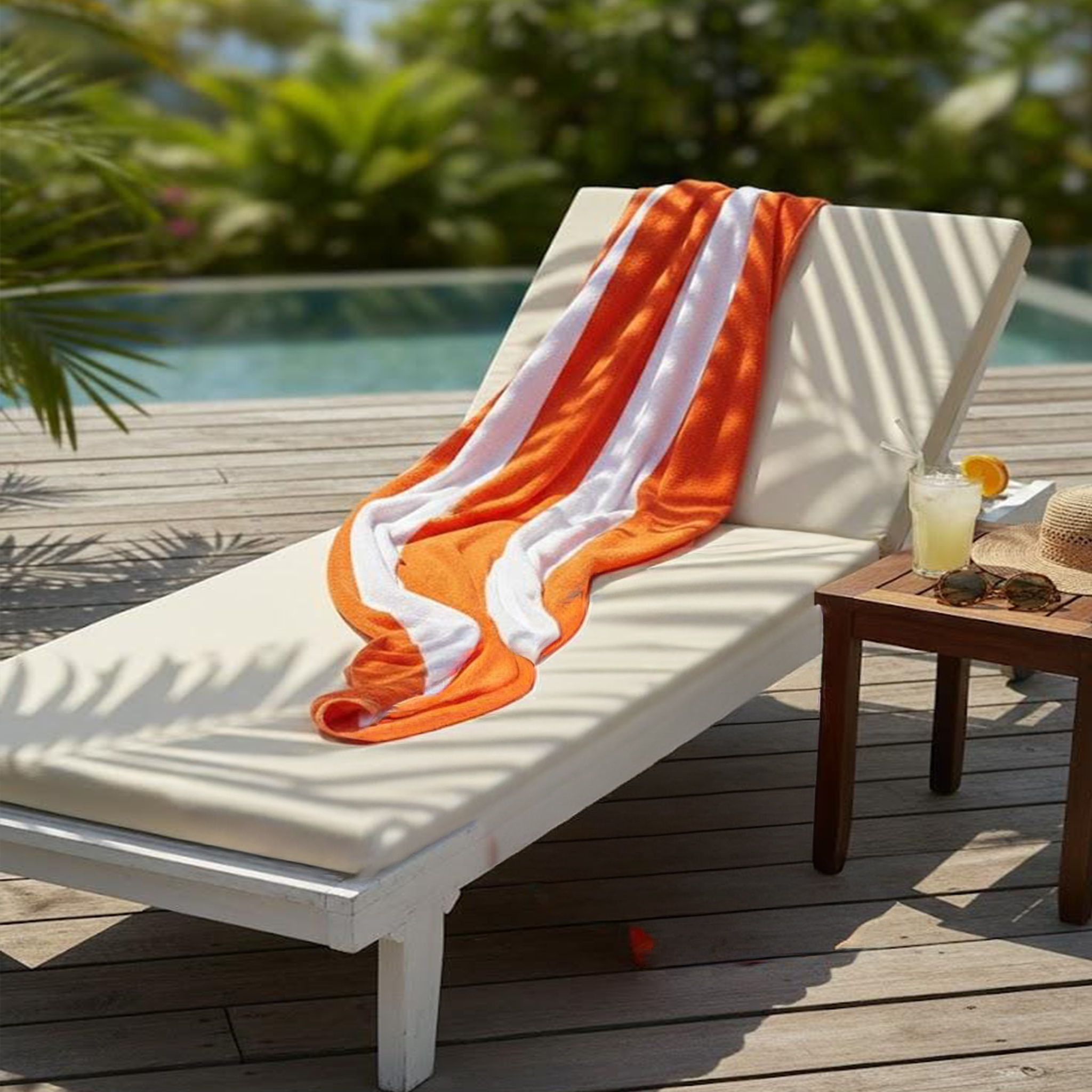Beach Towel, 100% cotton ,size  70*140 cm ,Classic Vertical terry Cabana Stripe  Design