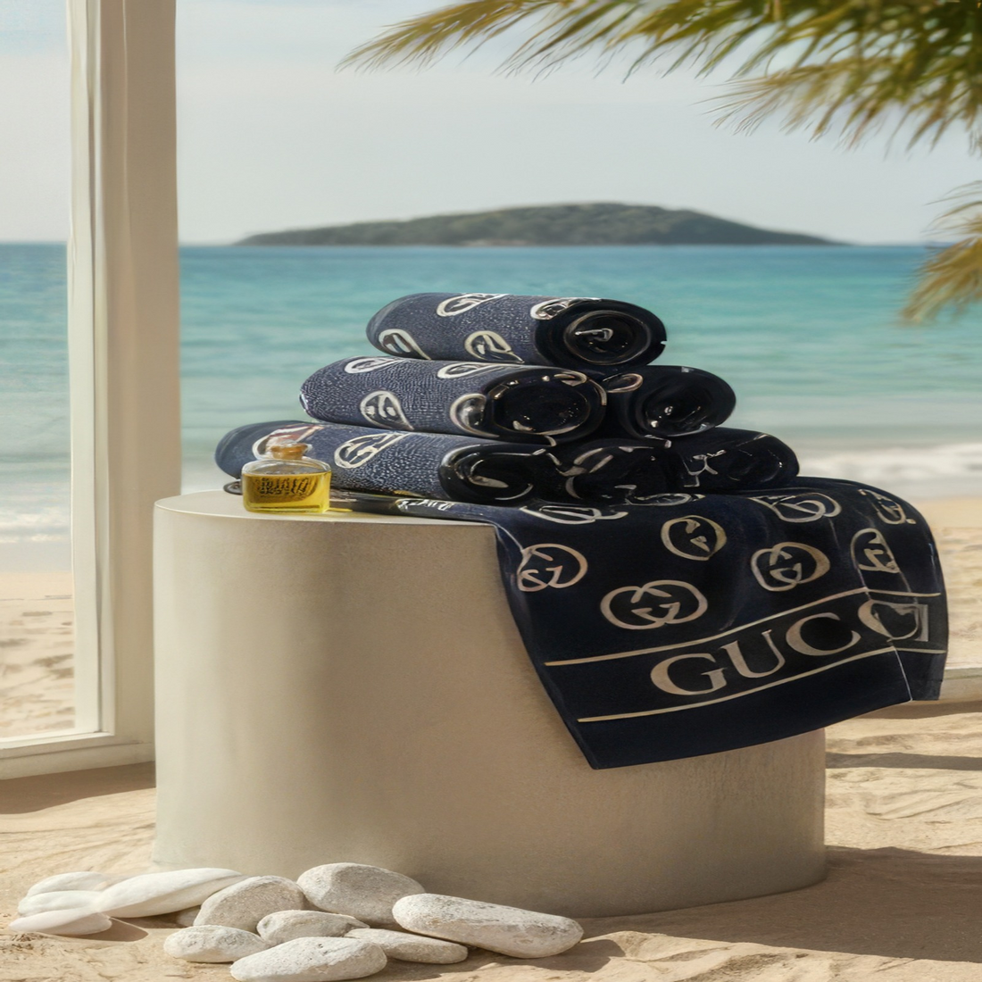 Beach Towel, 100% cotton ,size 86*150 cm , Gucci Luxury Design