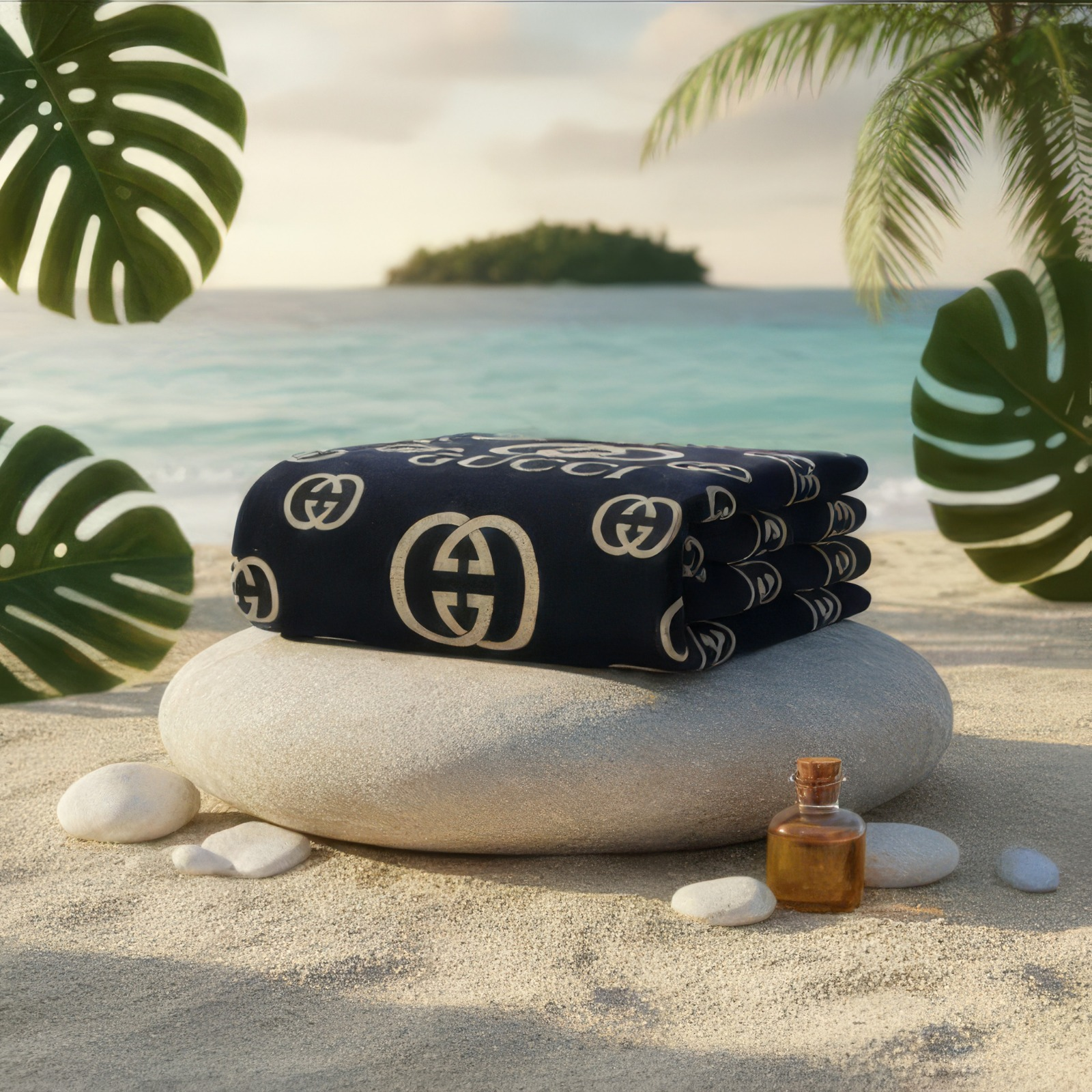 Beach Towel, 100% cotton ,size 86*150 cm , Gucci Luxury Design