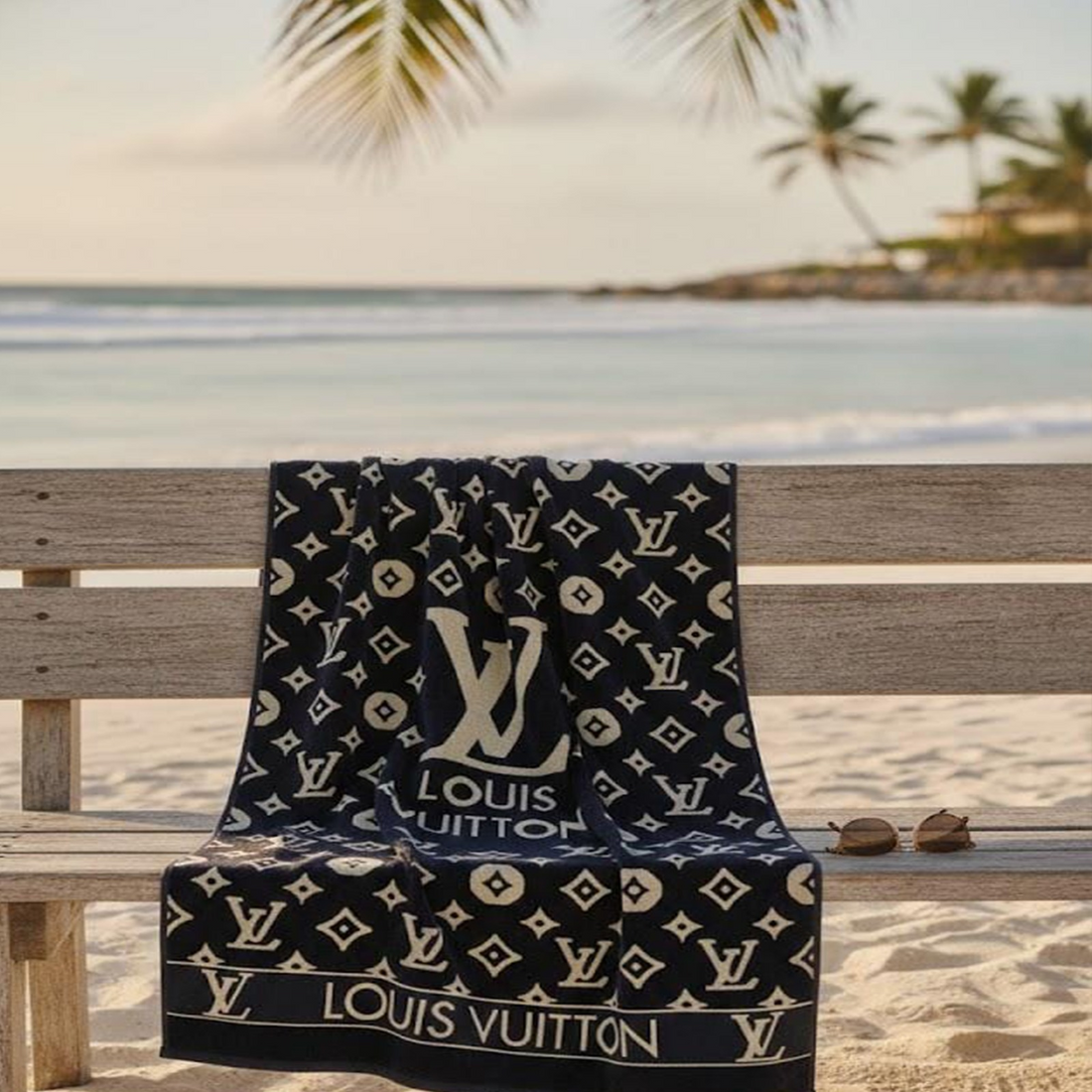 Beach Towel, 100% Cotton ,size 86*150 cm , Louis Vuitton Design