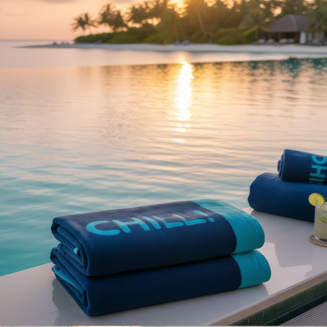 Beach Towel, 100% Cotton, Size 86*160, Chill Typography Design