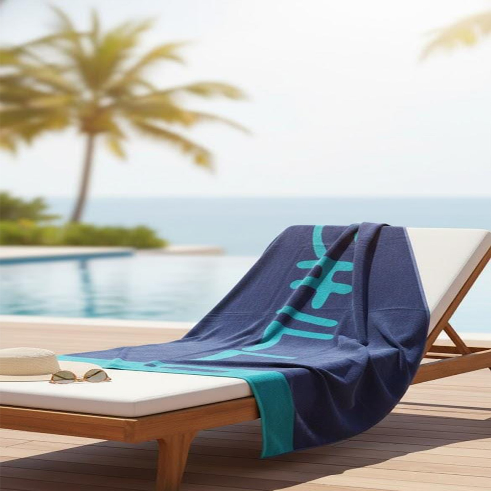 Beach Towel, 100% Cotton ,size 86*160,Chill Typography Design