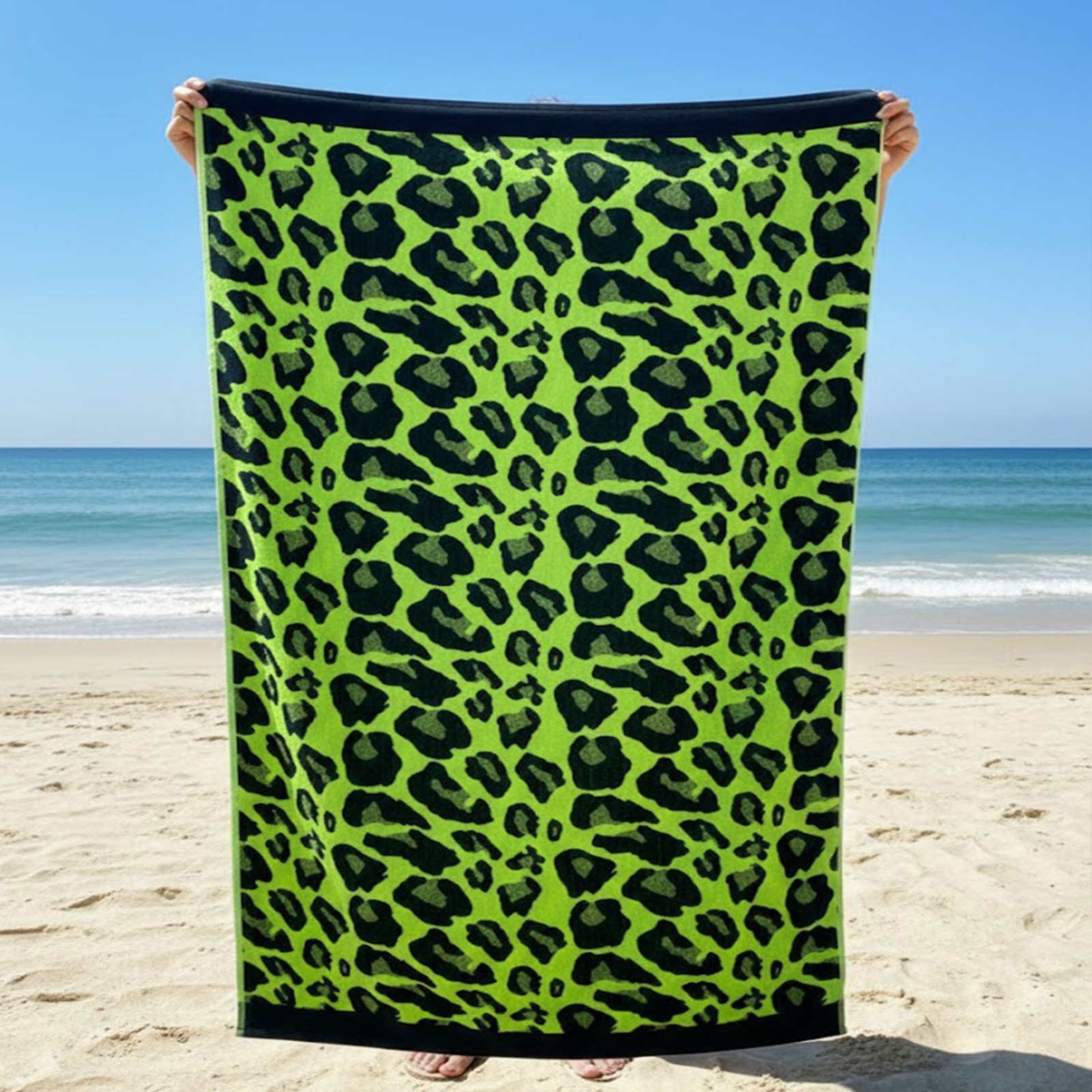 Beach Towel, 100% Cotton , Green, size 160*86