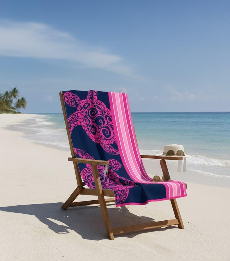 Beach Towel, 100% cotton ,Fuchsia , size 86*160