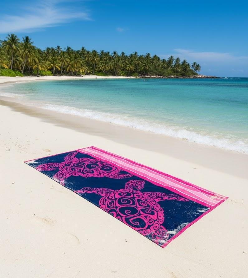 Beach Towel, 100% cotton ,Fuchsia , size 86*160