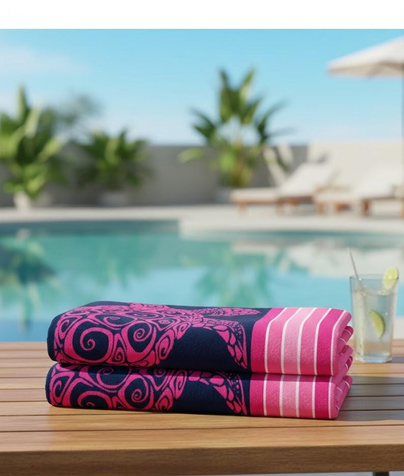 Beach Towel, 100% cotton ,Fuchsia , size 86*160