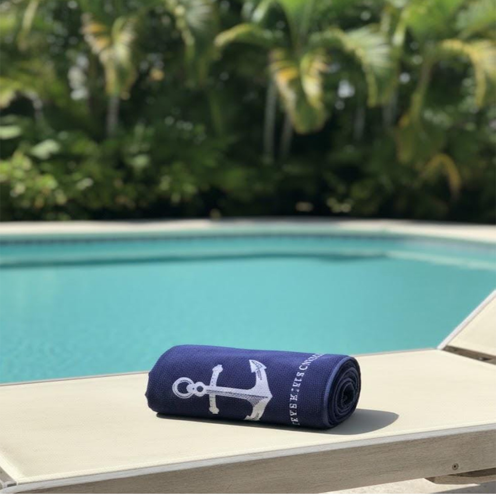 Beach Towel, 100% Cotton ,size 160*86,St. Martin Nautical Anchor Design