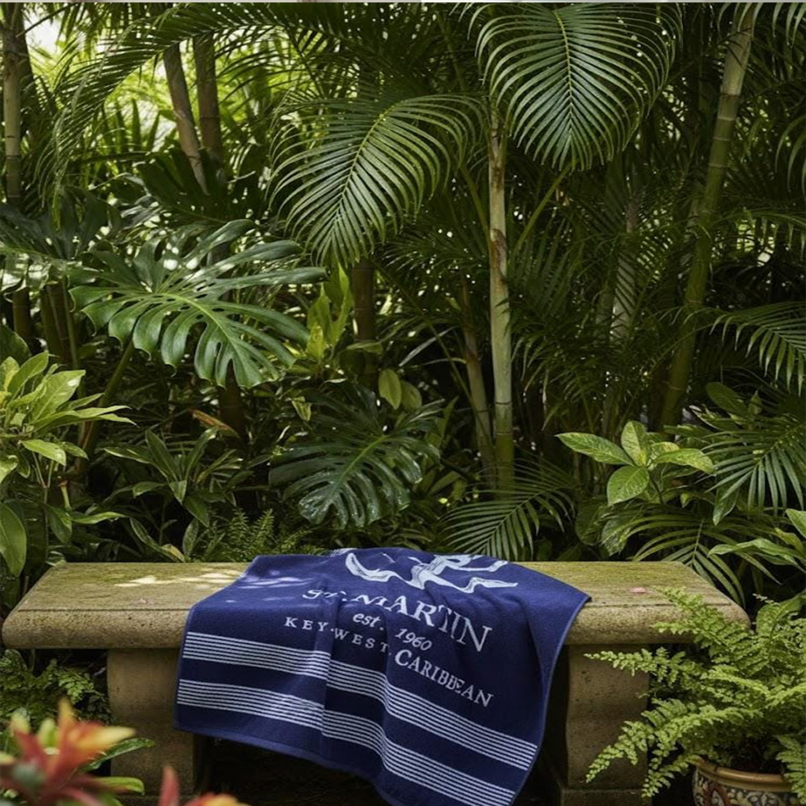 Beach Towel, 100% Cotton ,size 160*86,St. Martin Nautical Anchor Design