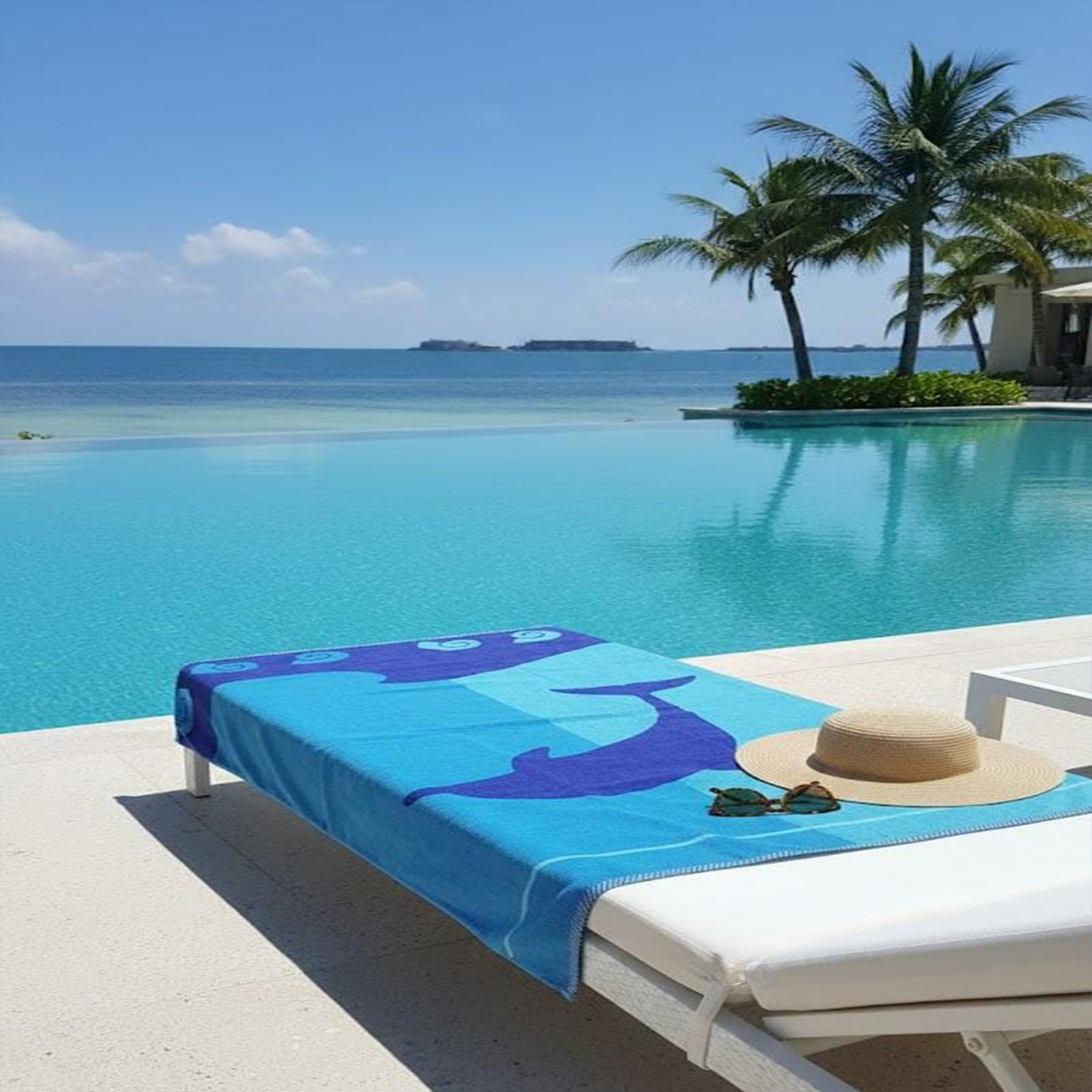 Beach Towel, 100% Cotton ,size 160*86 ,Ocean Whale Design