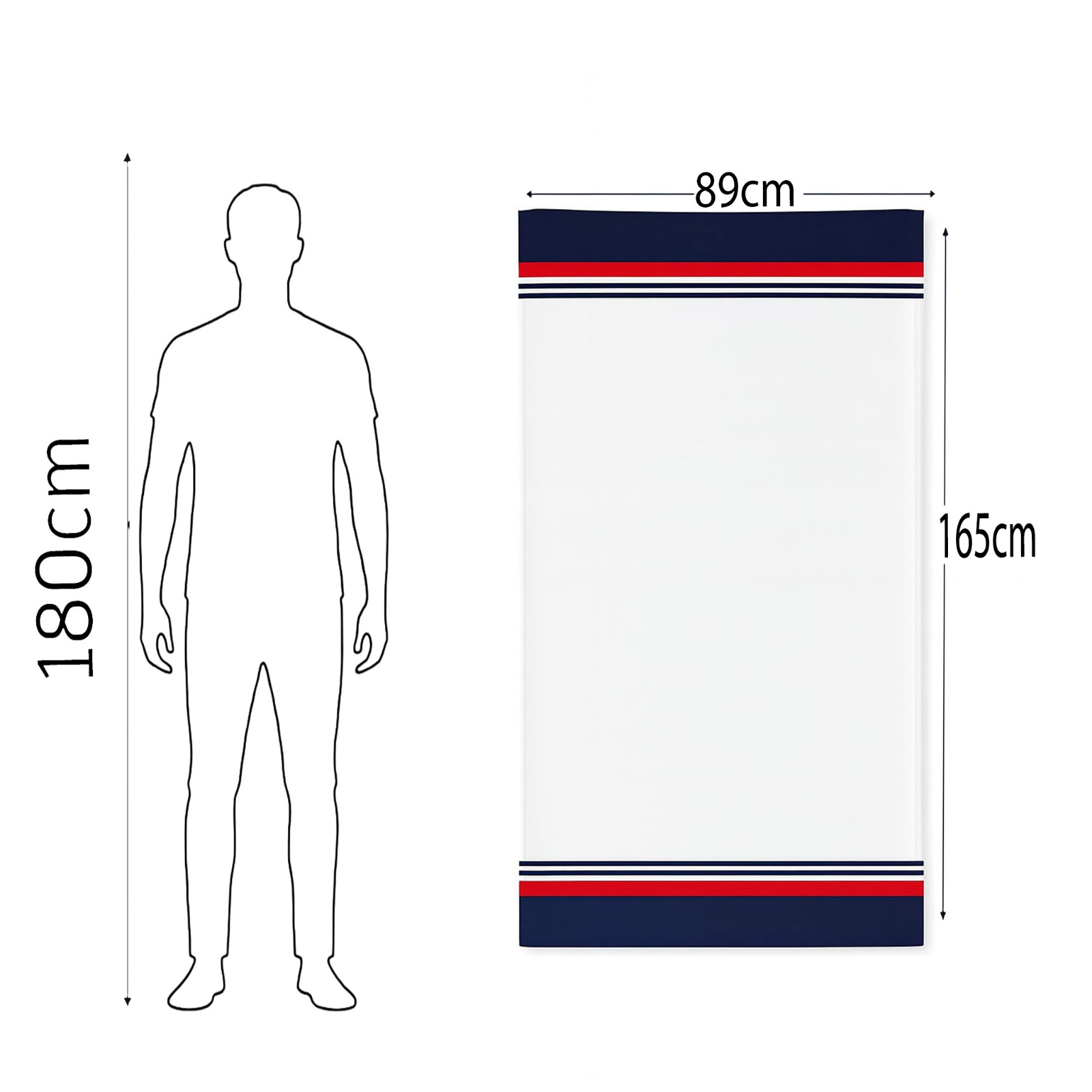 Beach Towel, 100% cotton ,size 89*165 cm , Nautical Stripe Performance Design