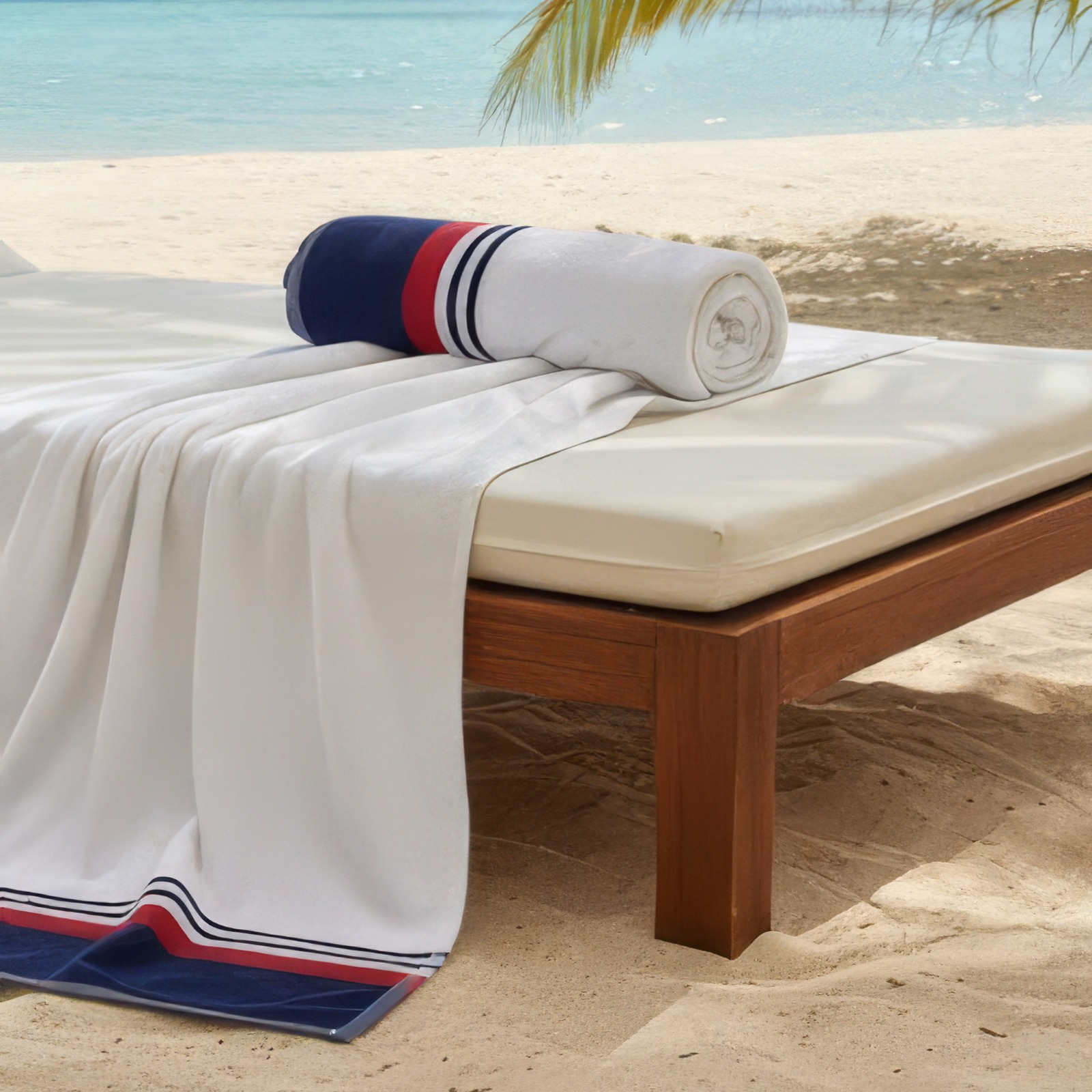 Beach Towel, 100% cotton ,size 89*165 cm , Nautical Stripe Performance Design