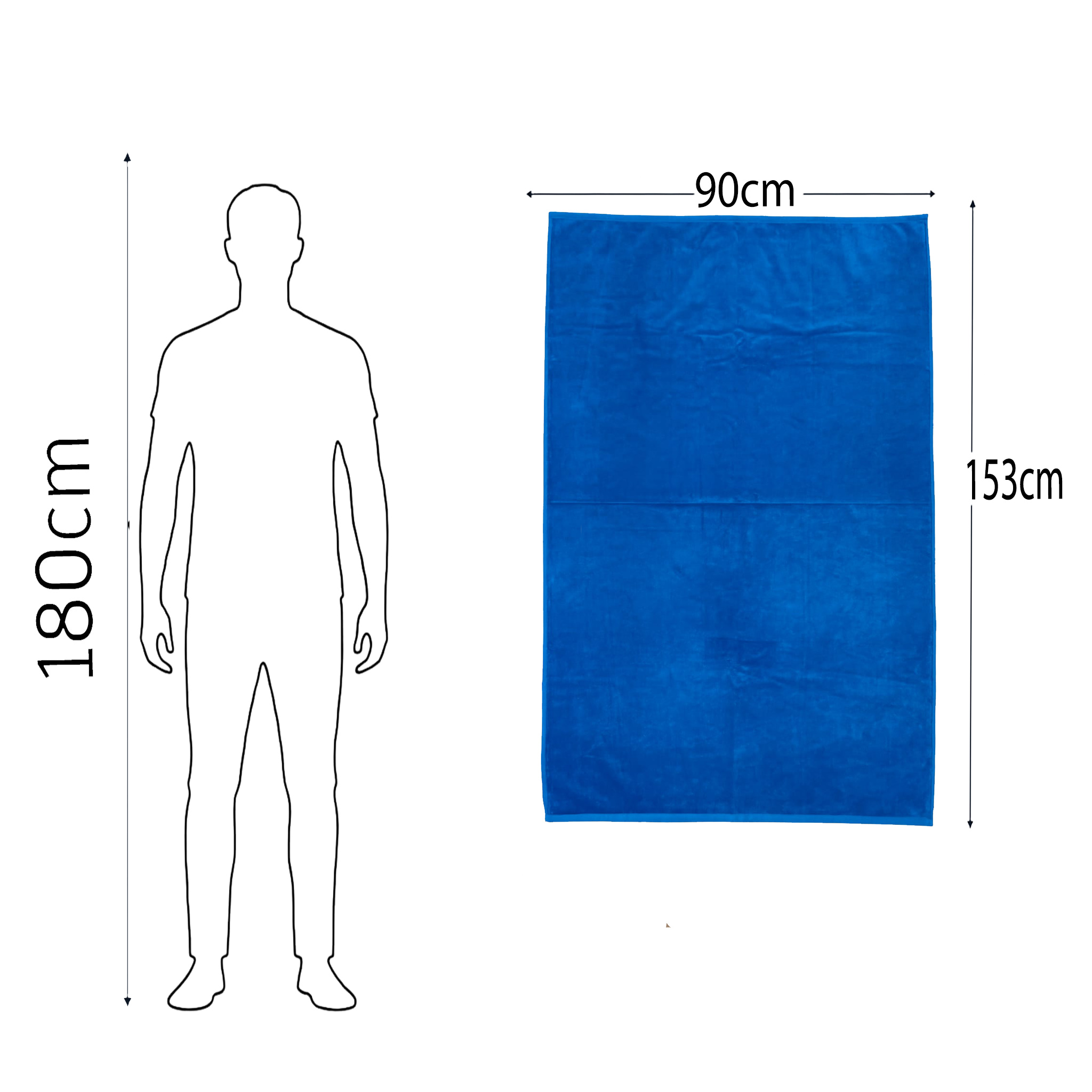 Beach Towel, 100%  Egyptian Cotton ,size  90* 153cm ,Royal Azure Reversible Stripe Design