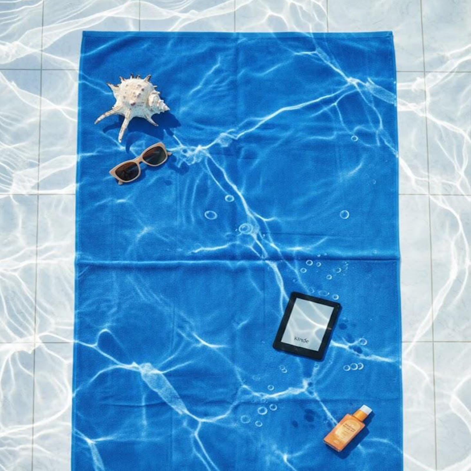 Beach Towel, 100%  Egyptian Cotton ,size  90* 153cm ,Royal Azure Reversible Stripe Design