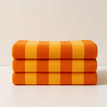 Beach Towel, 100% Cotton ,size  90*153 cm ,Sunburst Reversible Stripe Design