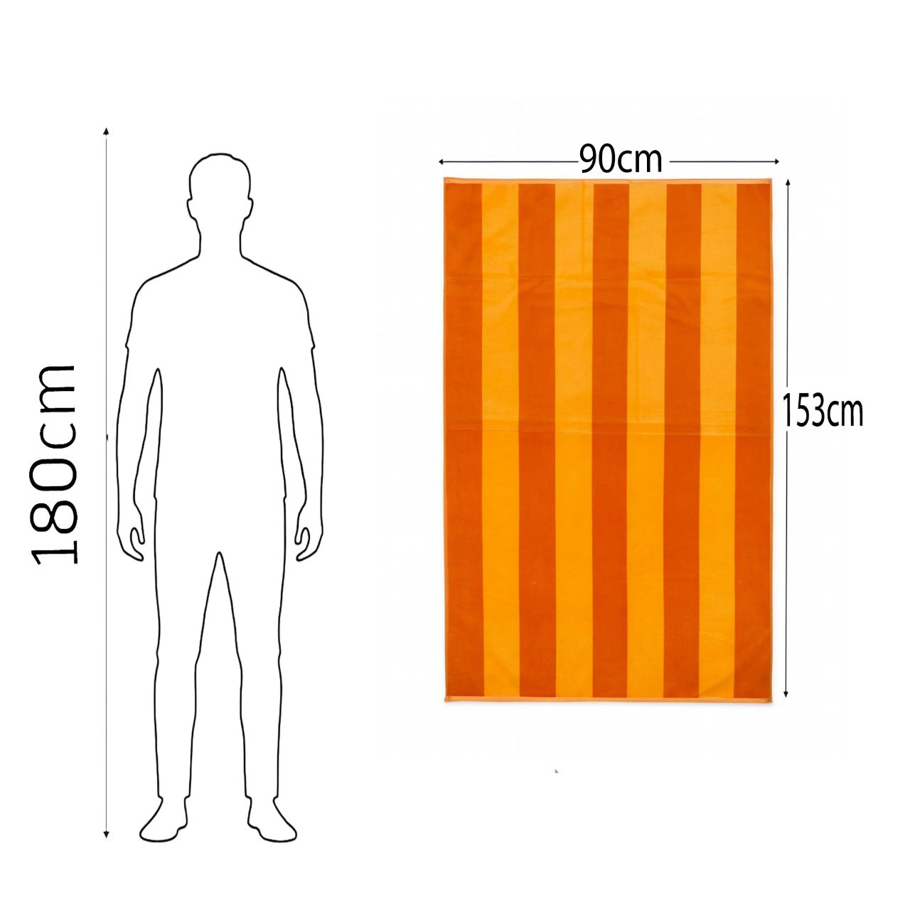 Beach Towel, 100% Cotton ,size  90*153 cm ,Sunburst Reversible Stripe Design