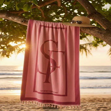Beach Towel, 100% cotton ,size  90*160 cm ,Sandro Ferrone Signature Tassel Design