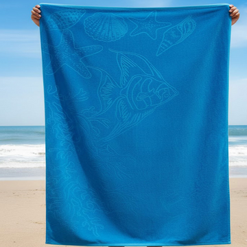 Beach Towel, 100% cotton ,turquoise , size 90*160
