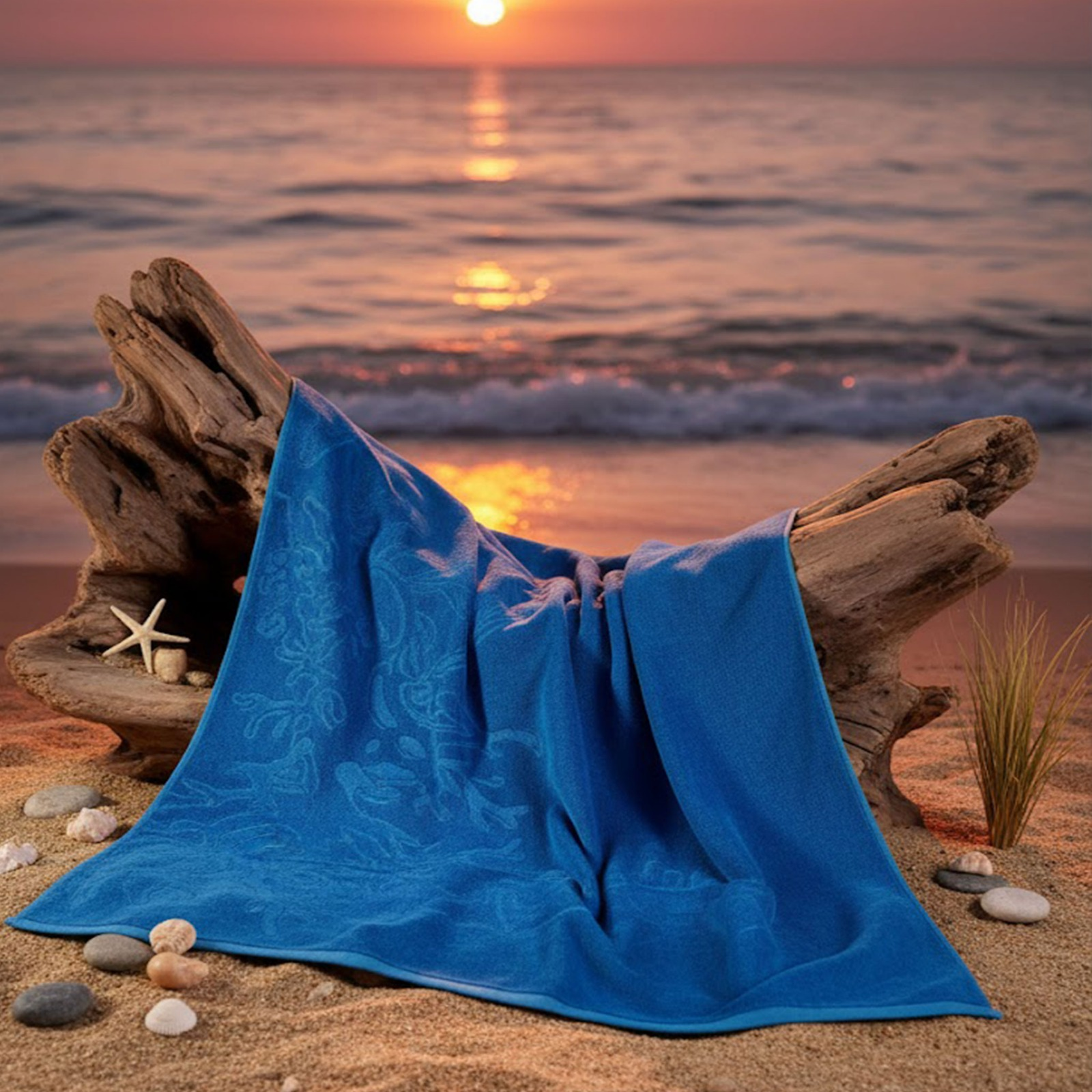 Beach Towel, 100% cotton ,turquoise , size 90*160