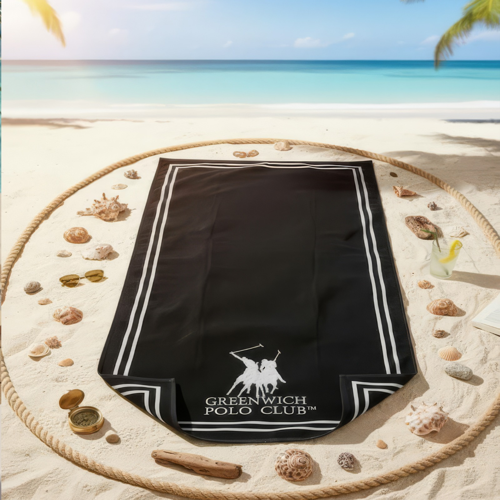 Beach Towel, 100% Cotton ,size 90*170 cm , Greenwich Polo Club Essential Design