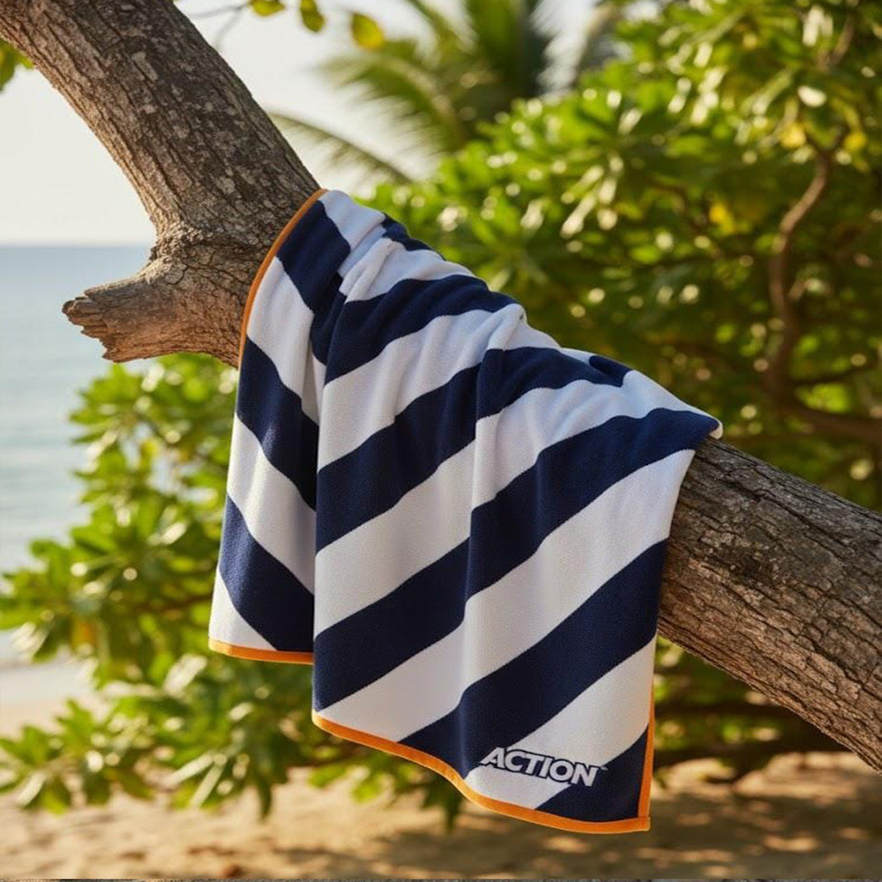 Beach Towel, 100% Cotton ,size 90*180 cm , Action Nautical Stripe Performance